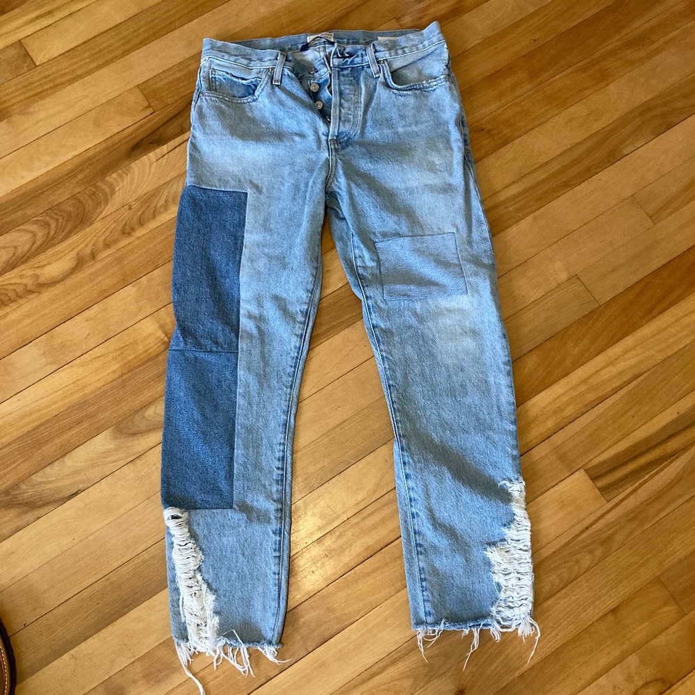 CITIZENS OF HUMANITY Emerson Distressed High Waist Ankle Slim Fit Jeans